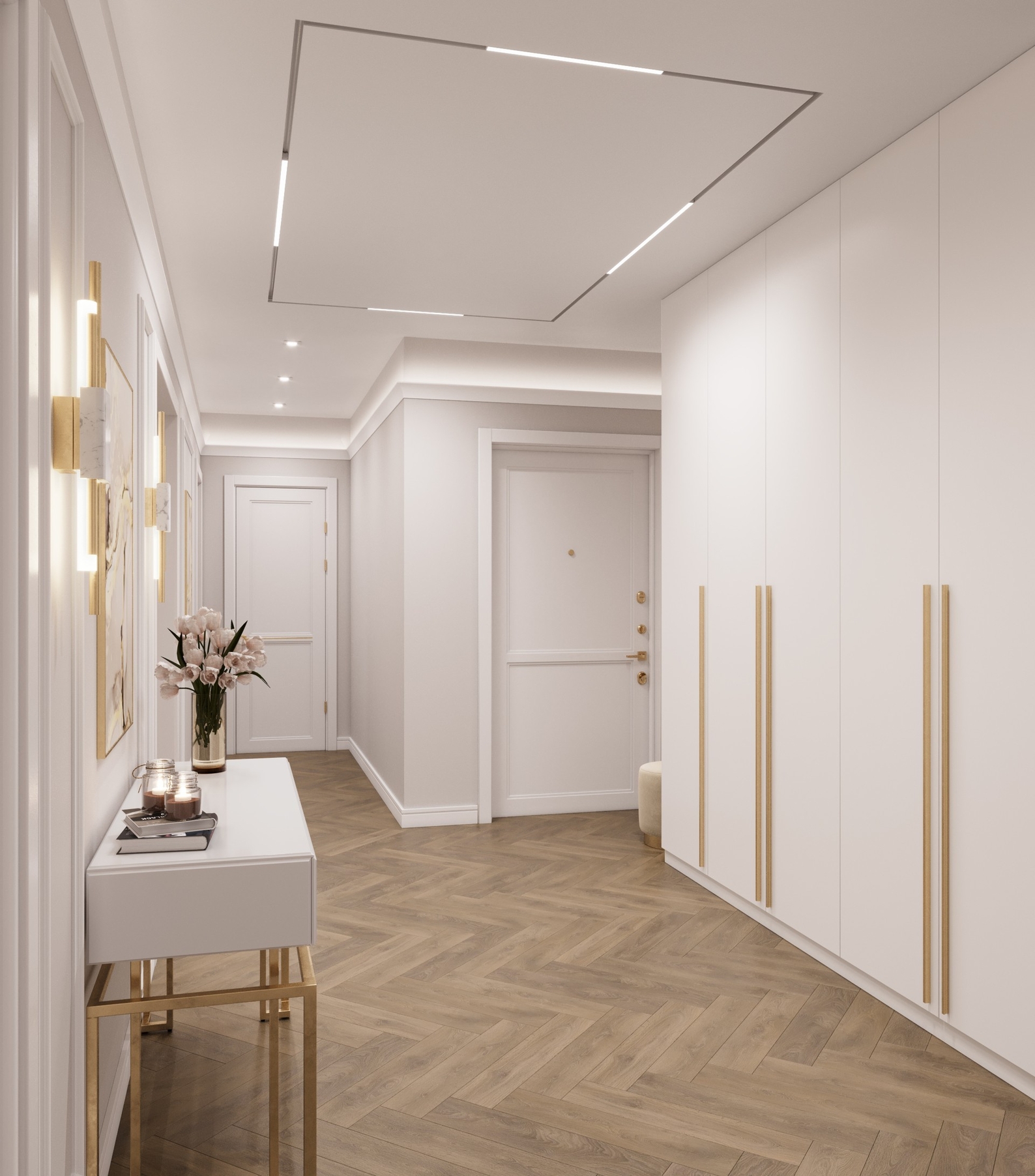 Роскошный холл в коттедже в поселке Обухово