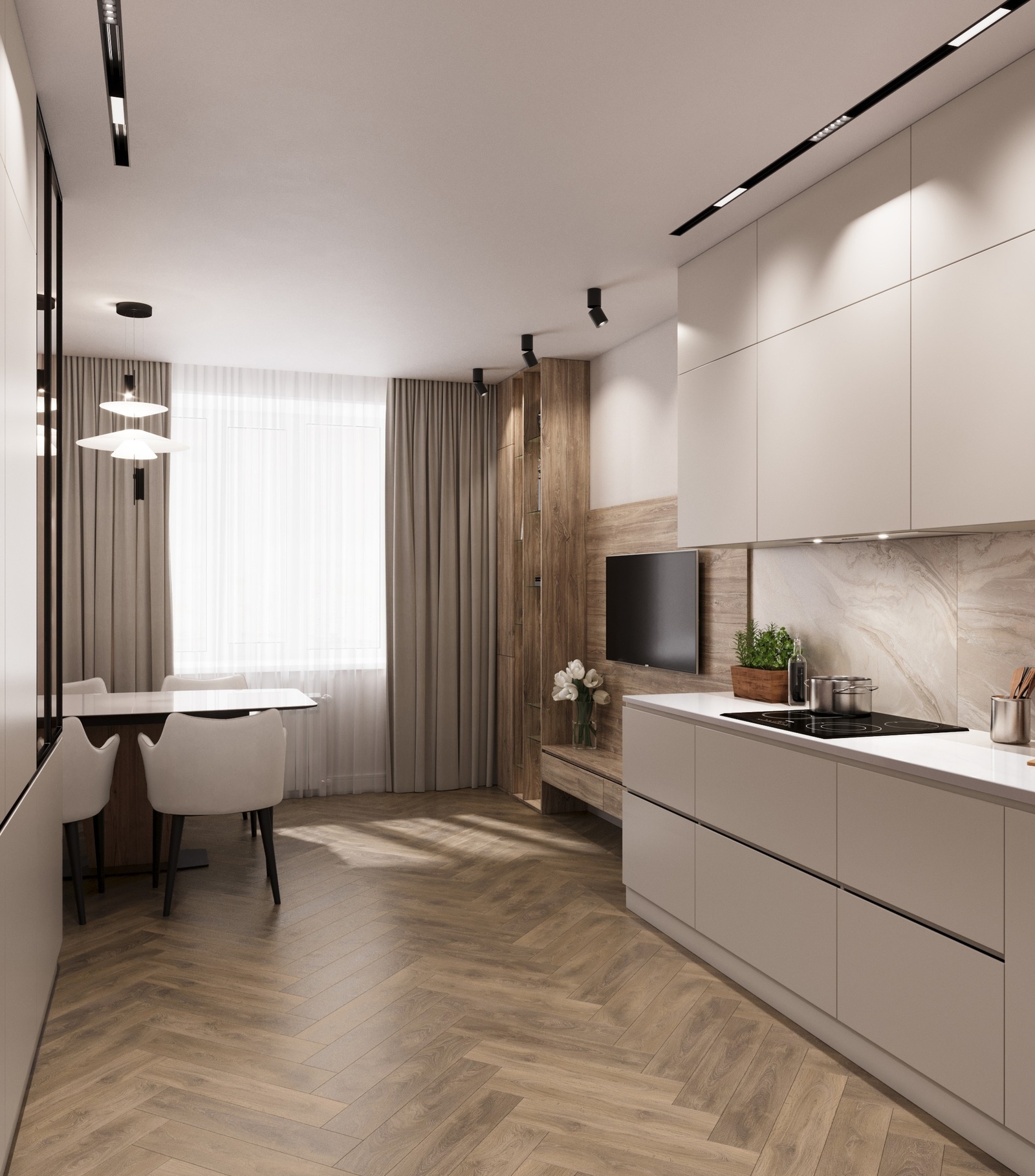 Дизайн холла дома в коттеджном поселке Обухово