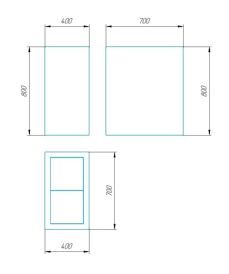 Чертёж размеров и формы урны