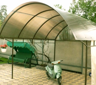 Проектирование, производство, монтаж навеса с арочной крышей в Уфе от компании "АктивСтрой"