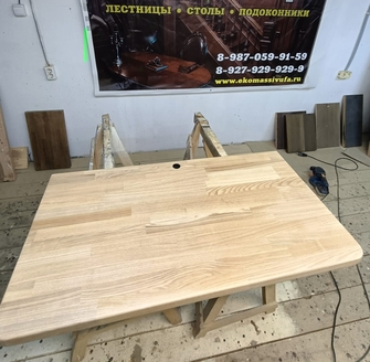 Изготовление столешниц прямоугольных на заказ из древесного массива в Уфе от компании ЭкоМассивУфа