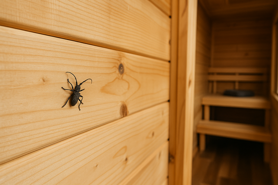 Жук на стене в бане