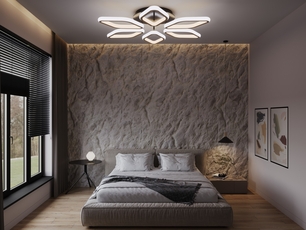 Визуализация спальни в лофт-стиле, выполненная в 3ds Max и Corona Renderer