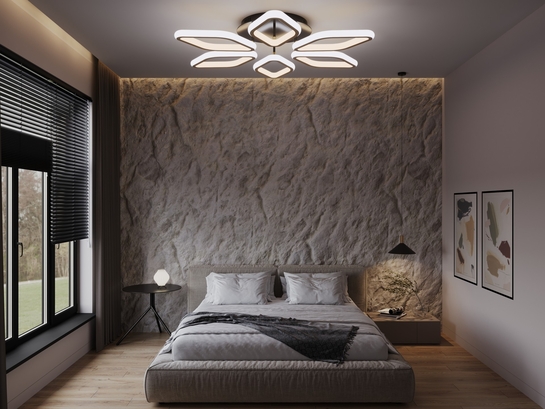 Визуализация спальни в лофт-стиле, выполненная в 3ds Max и Corona Renderer