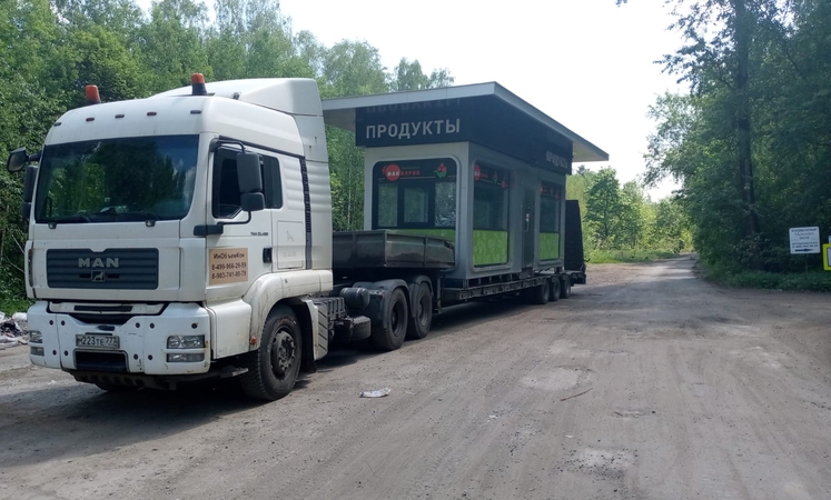 Перевезти оборудование тралом, площакой