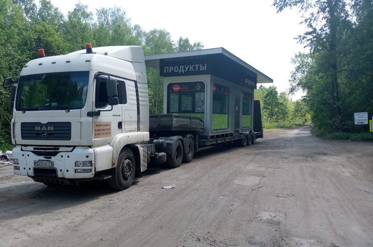 Перевезти оборудование тралом, площакой