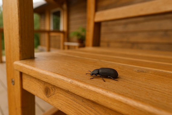 Жук на деревянной лавочке