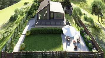 Ландшафтный проект, включающий классические и современные стили