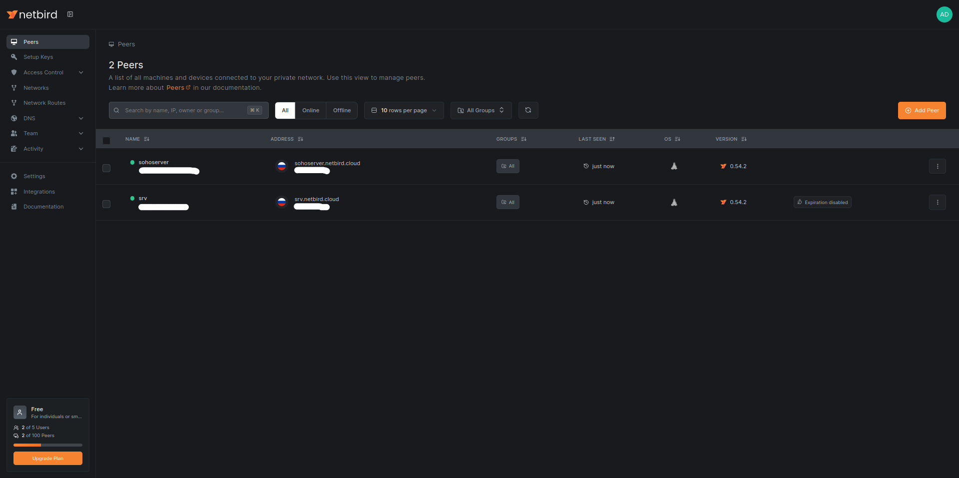 Netbird частная сеть для доступа к мини-серверу SOHOserver