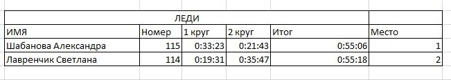 Результаты гонки железный дровосек 4