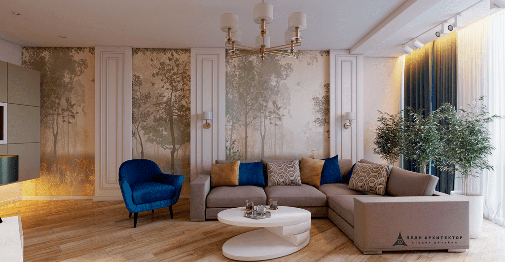 Интерьер гостиной ЖК Казансу