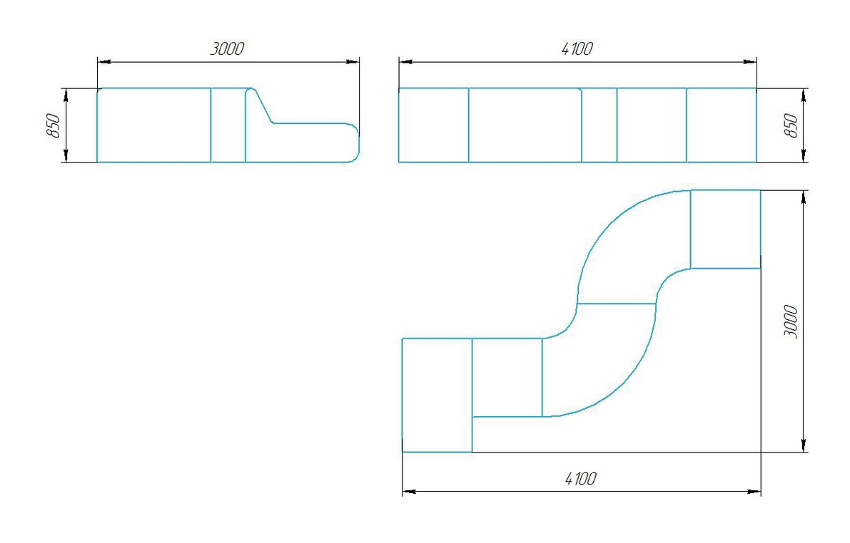Чертёж размеров и формы кашпо