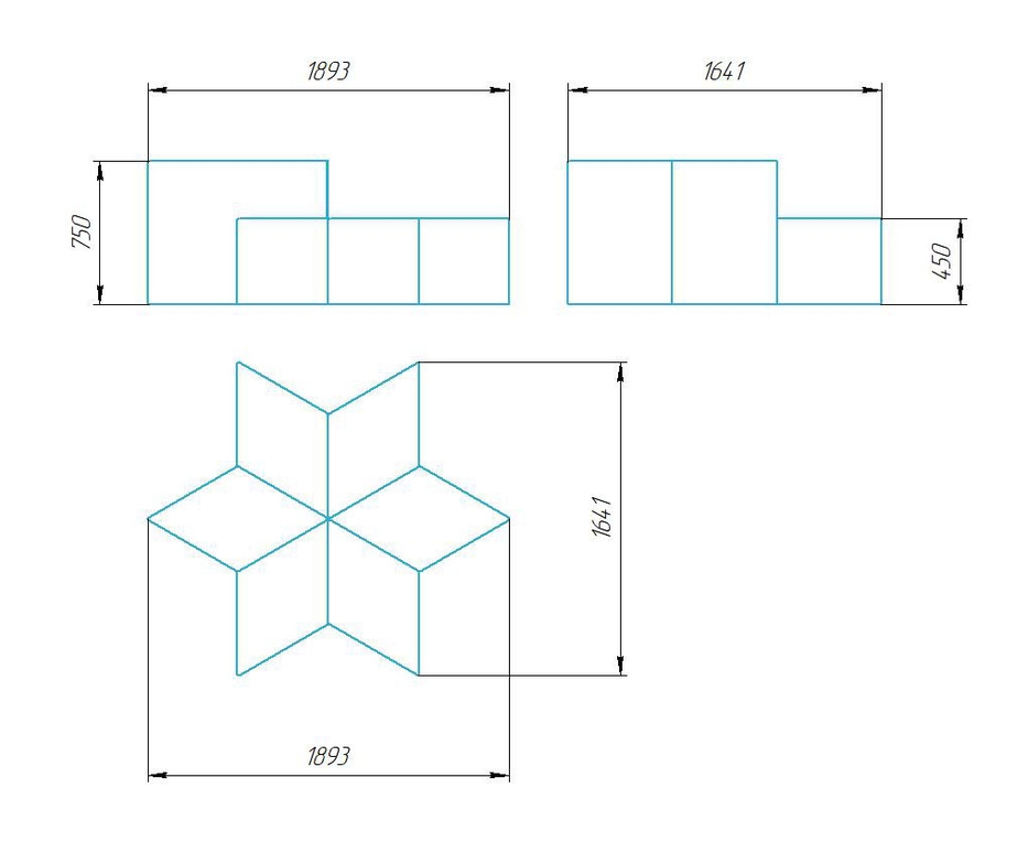Чертёж размеров и формы кашпо