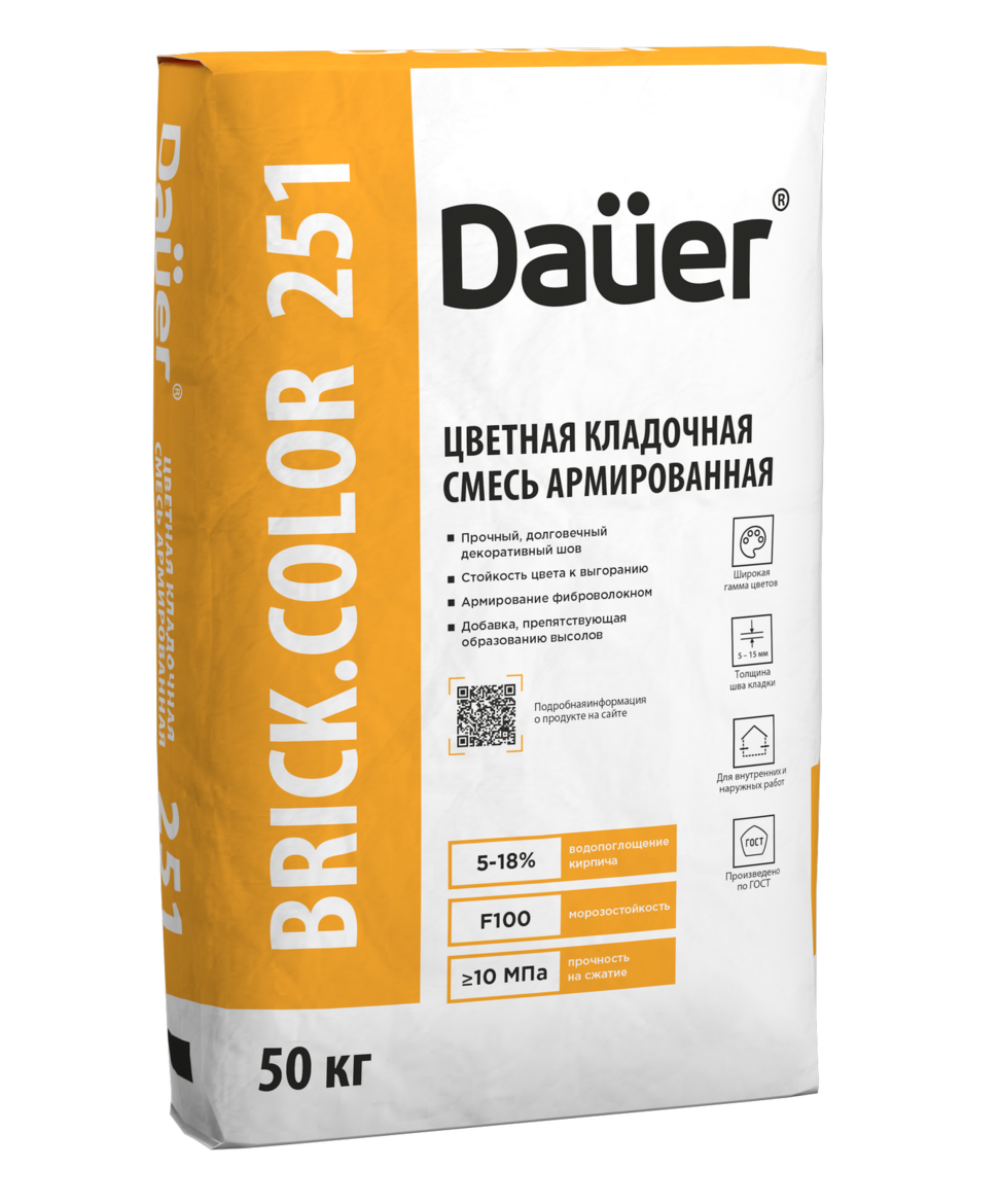 Цветная кладочная смесь Dauer для облицовочного кирпича 
