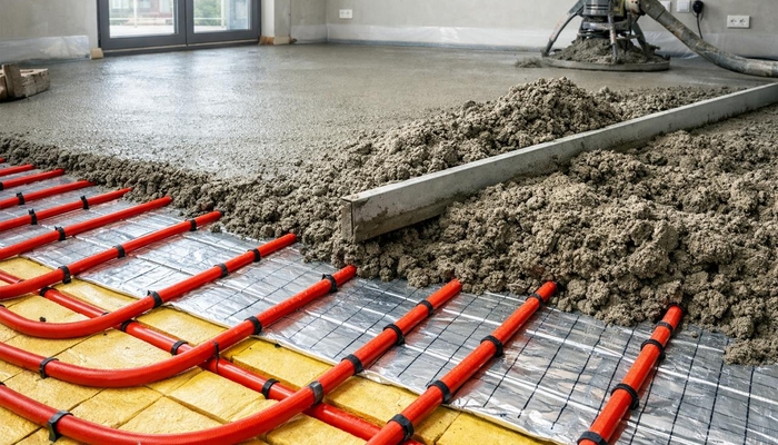 полусухая стяжка на теплый пол