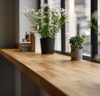 Изготовление деревянной столешницы-подоконника на заказ в Уфе от компании ЭкоМассивУфа