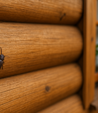 Жук на стене дома снаружи