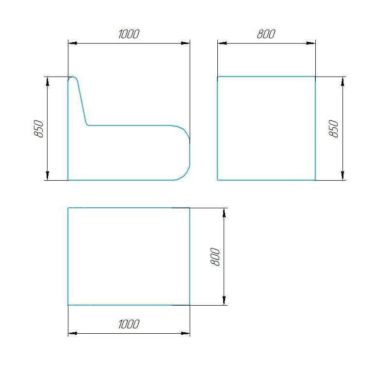 Чертёж размеров и формы кашпо