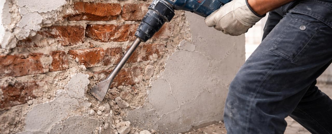 как быстро снять старую штукатурку со стен