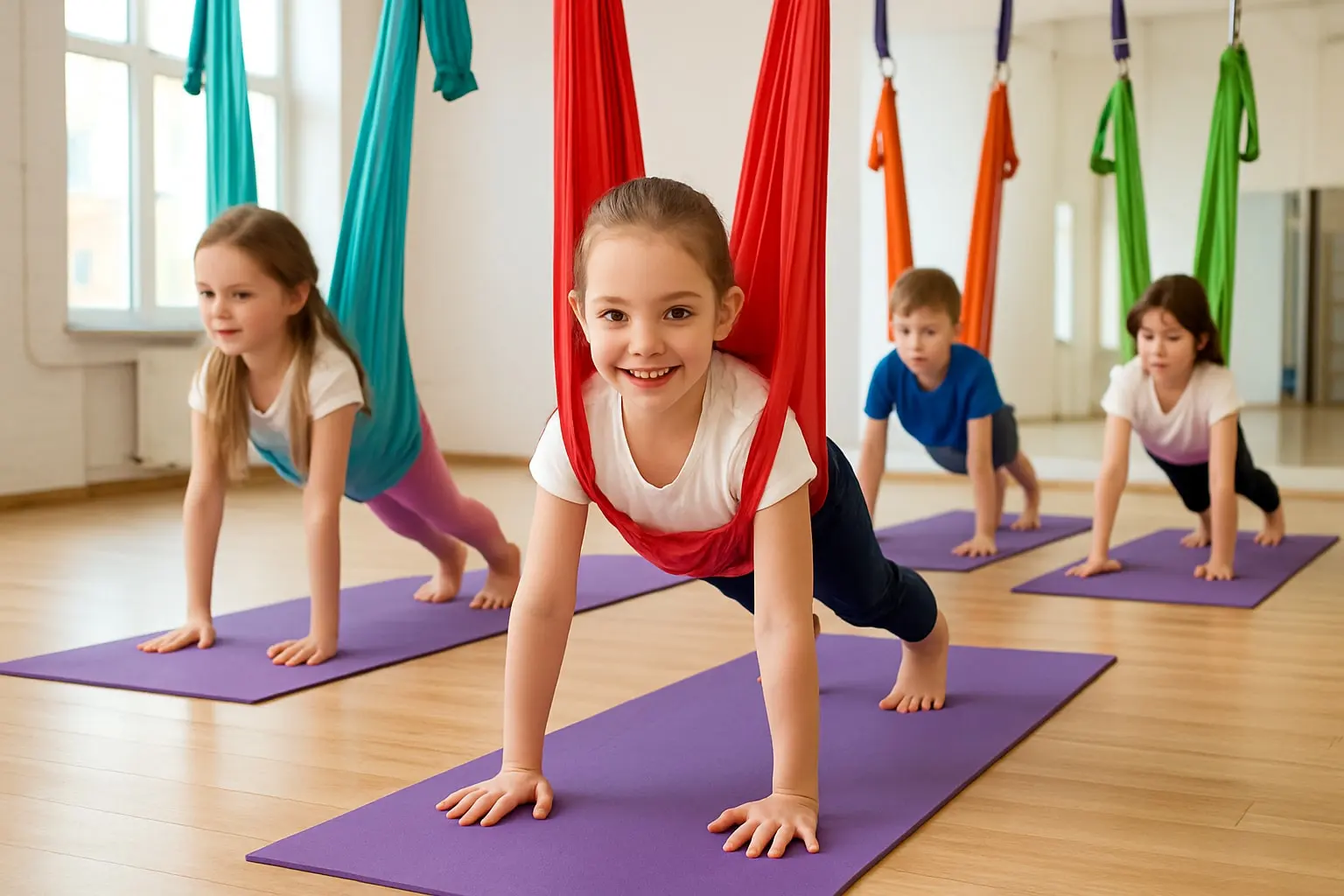 йога в гамаках для детей в павшино