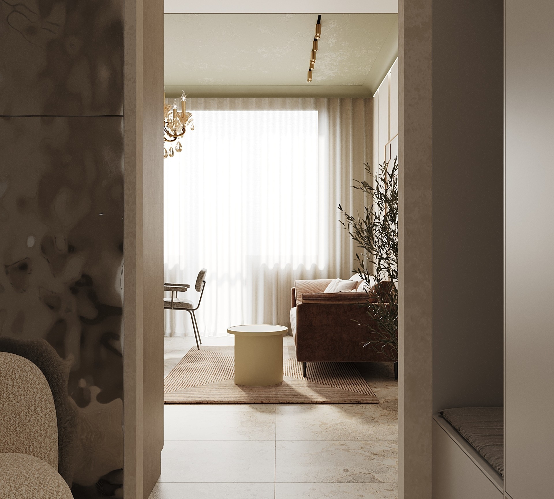 натуральные материалы в лофт интерьере