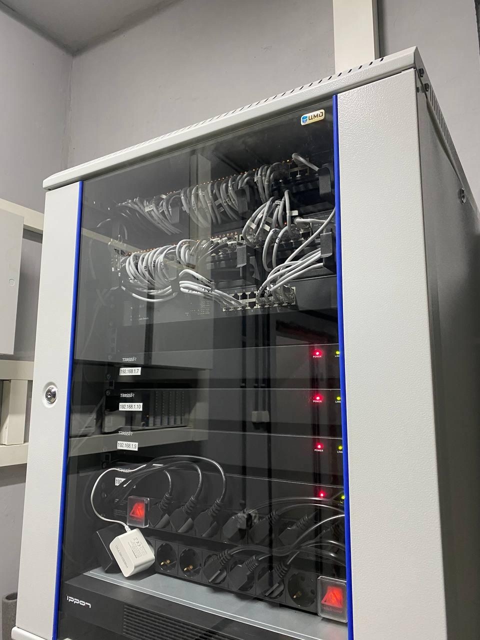 Шкаф оборудования системы охранного видеонаблюдения