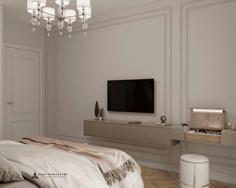 Интерьер современной спальни в ЖК Столичный