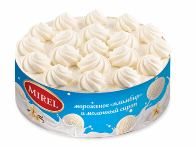 Замороженный торт "Пломбирный" Mirel 750 гр. оптовый дистрибьютер тортов в Уфе - ООО "Гермиона"