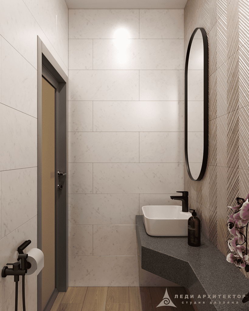 Современный санузел в глазной клинике Расческов