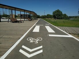 Разметка велодорожек в парках Москвы и области