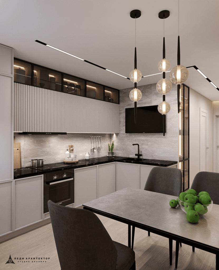 Дизайн современной кухни в ЖК Залесный