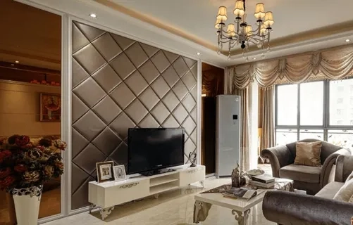 Купить мягкие стеновые панели в гостиную на заказ - МСП 28