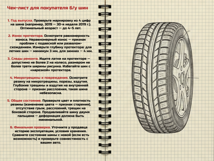 Краткая инструкция покупателю б/у шин
