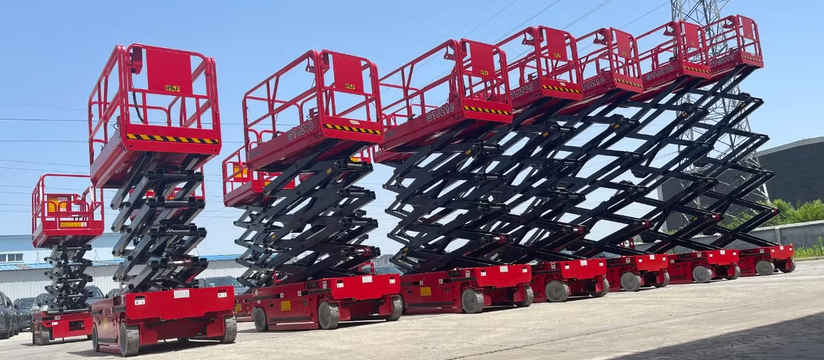 Ножничный подъемник Kinglift модели GTJZ12 с рабочей высотой 12 метров и грузоподъемностью 320 кг на