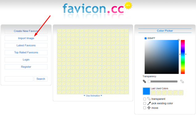 Редактор фавиконов favicon.cc