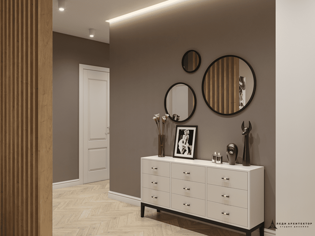 Дизайн современной прихожей в квартире в ЖК Столичный