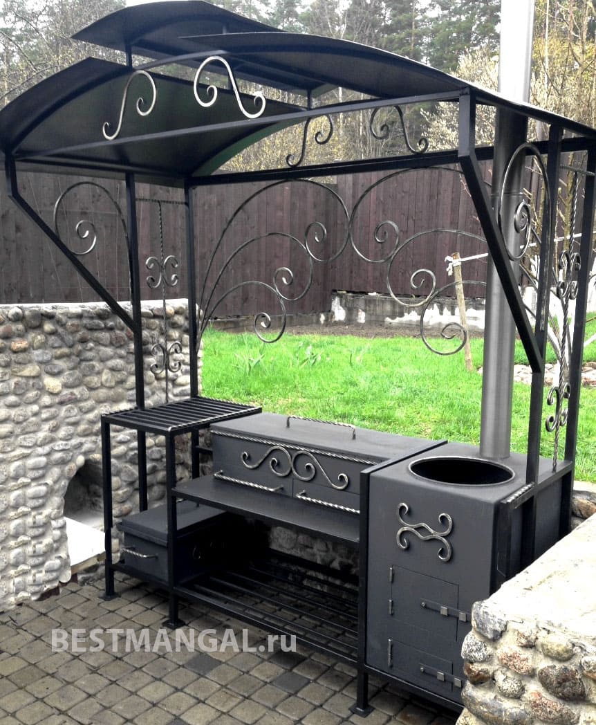 мангал с крышей