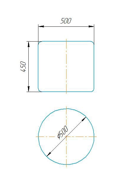 Чертёж размеров и формы кашпо