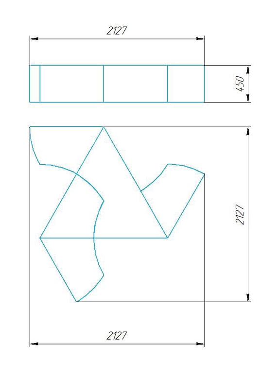 Чертёж размеров и формы кашпо