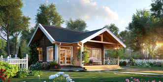 Возведение каркасно-щитового дома на участке в Волжском на этапе сборки