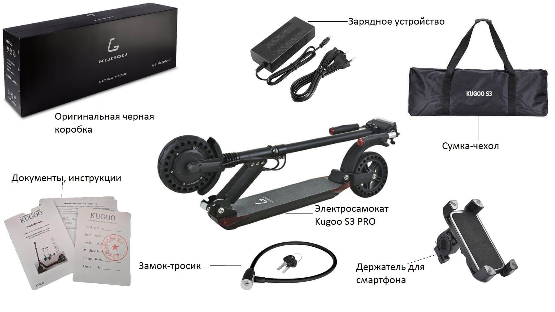 Комплект поставки Kugoo S3 PRO