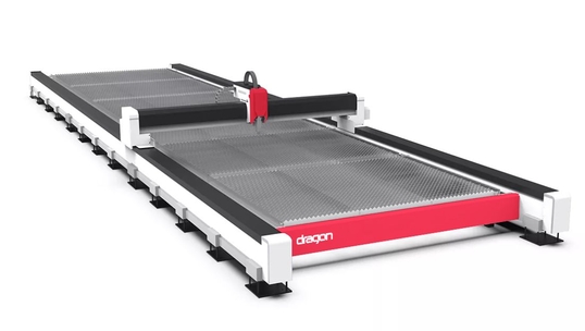 Промышленный станок для лазерной резки металла 6020G 12кВт. Вид сбоку.