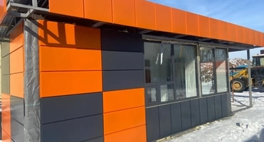 открытые фасадные кассеты в облицовке