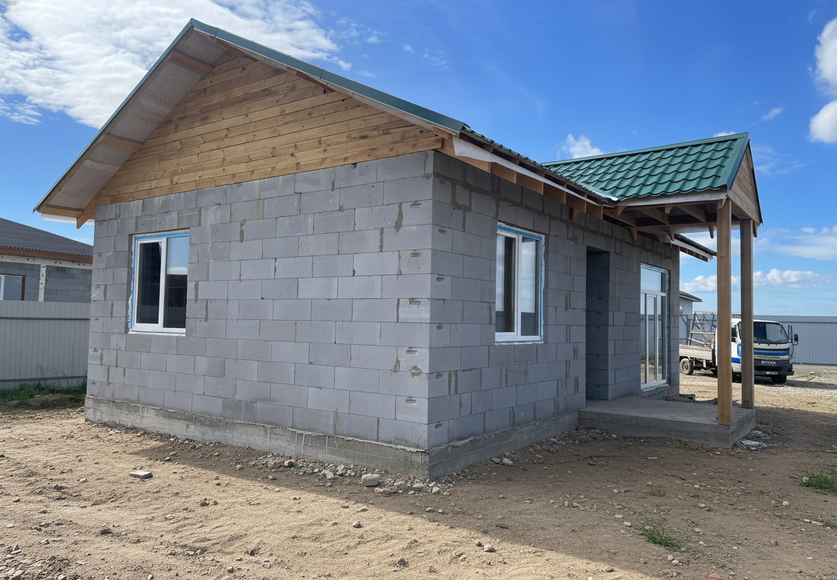 Готовый дом из газобетона