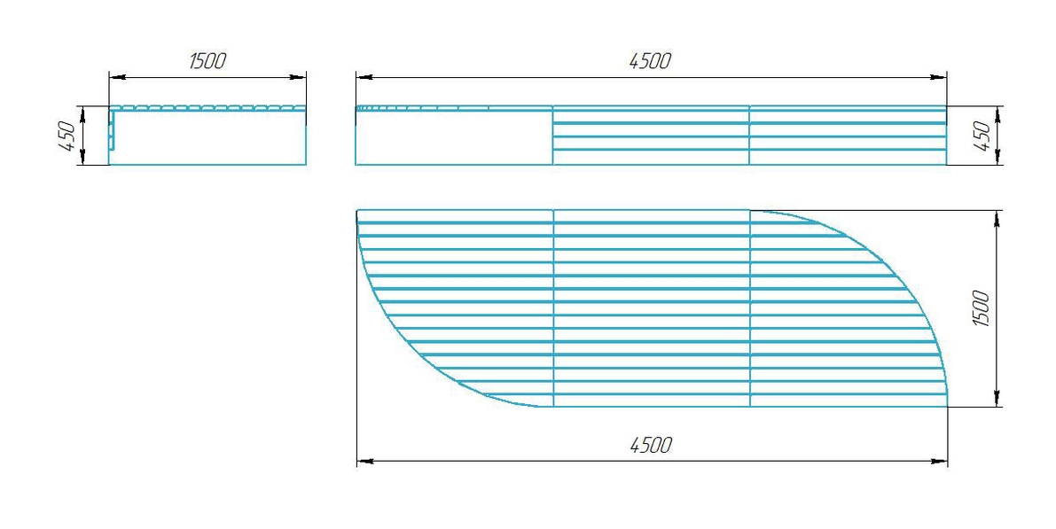 Чертёж размеров и формы кашпо