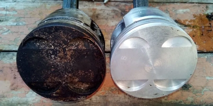 Отмывка нагара с поршней двигателя