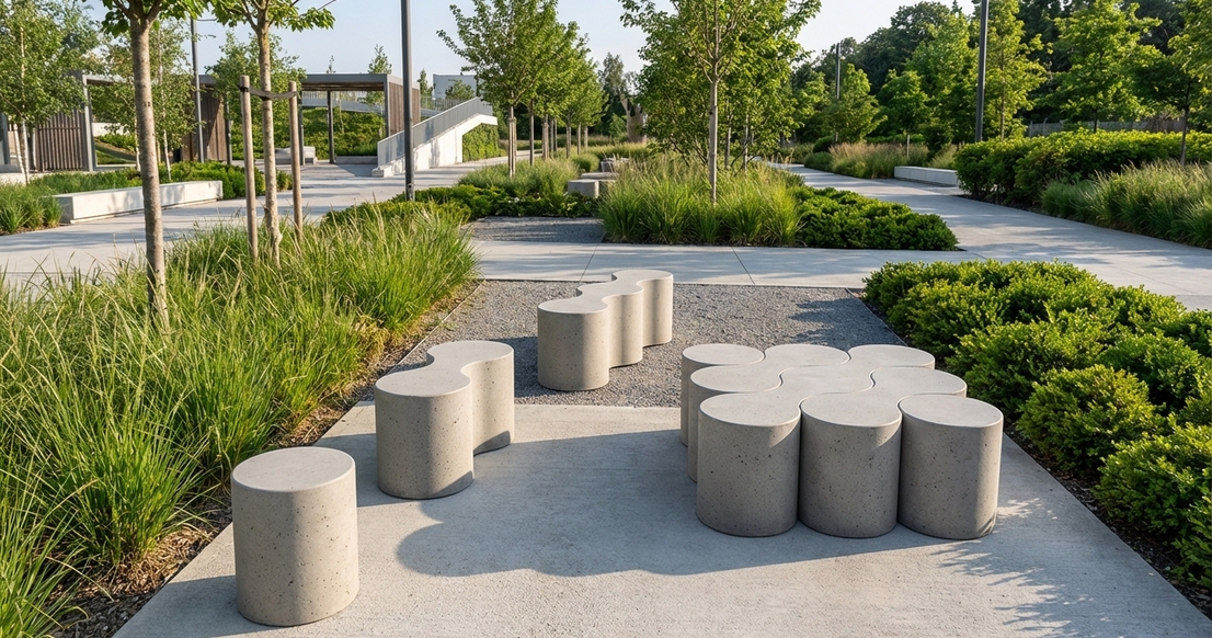 Уличная мебель CLUSTER из бетона