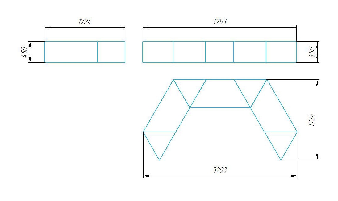 Чертёж размеров и формы кашпо