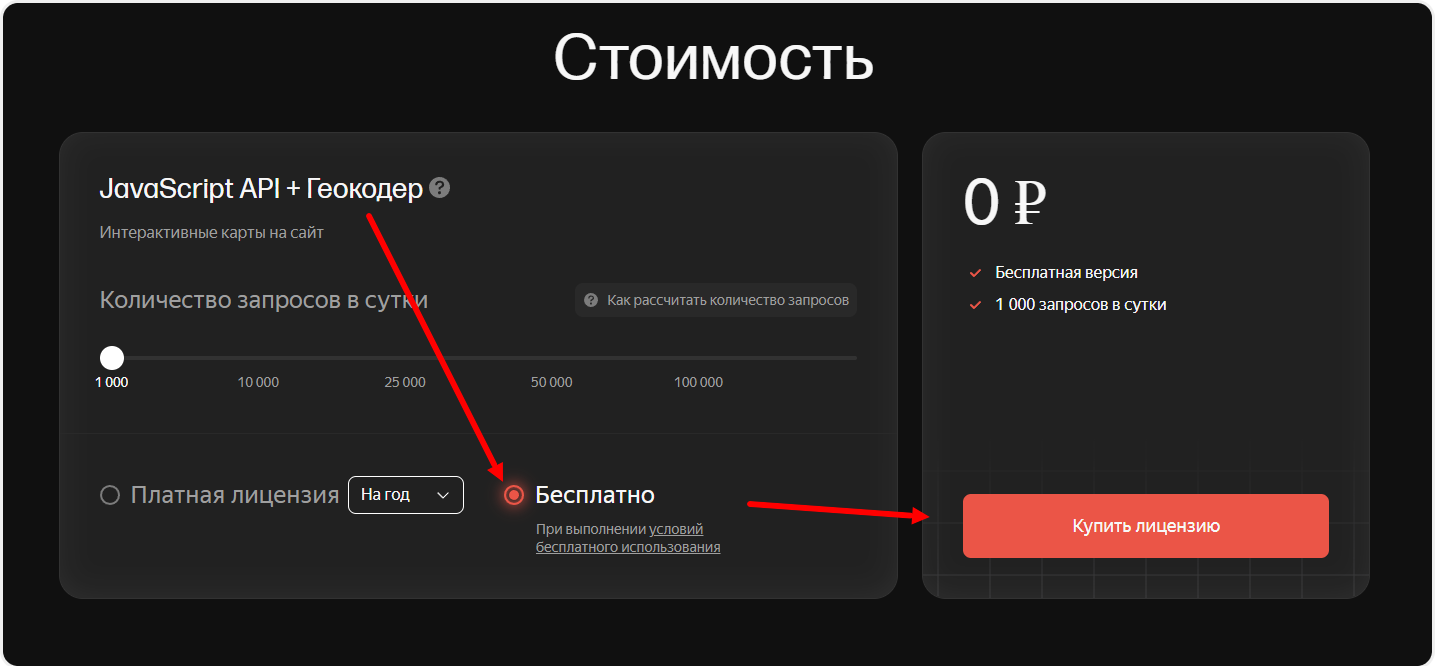Подключение API для отображения карт на сайте