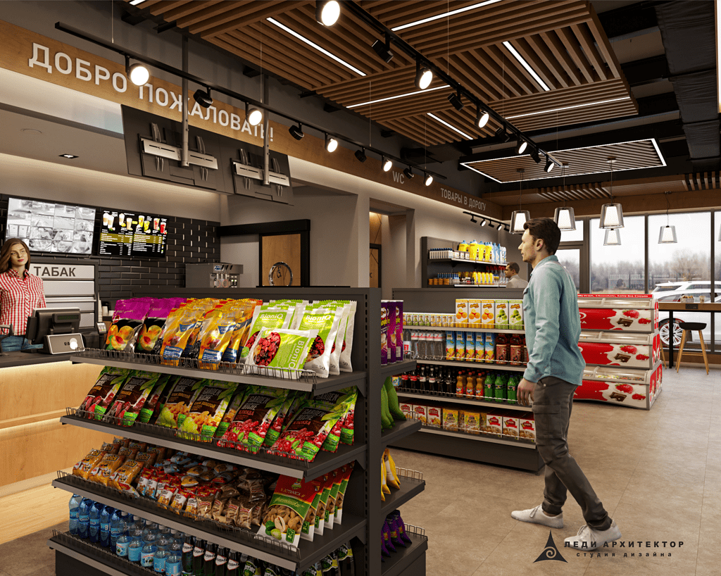 Дизайн торгового зала на АЗС